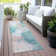 Machine Washable Indoor/Outdoor Xhevrie Turquoise Rug