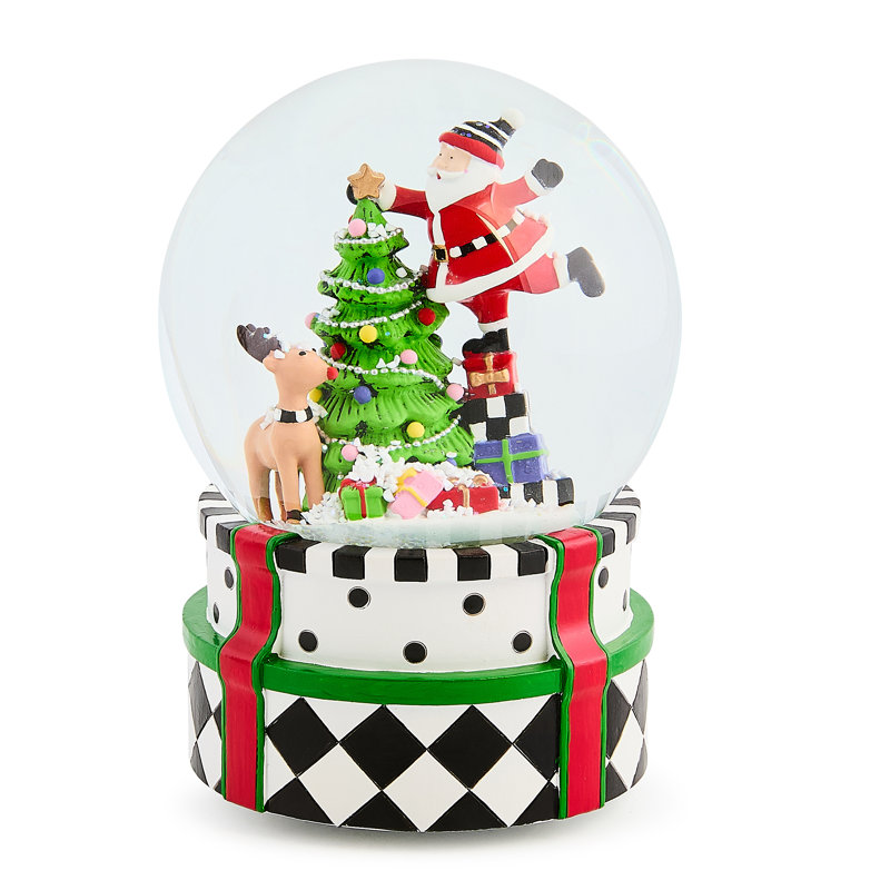 Santa and Rudolph Snow Globe