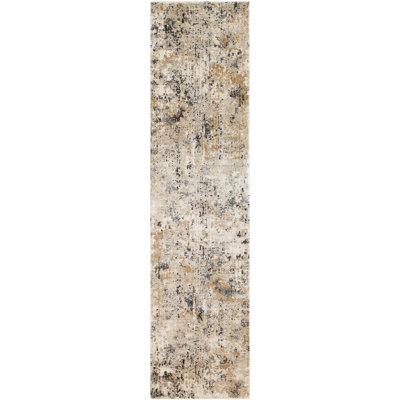 Tapis beige / gris à motif floral Aleksander