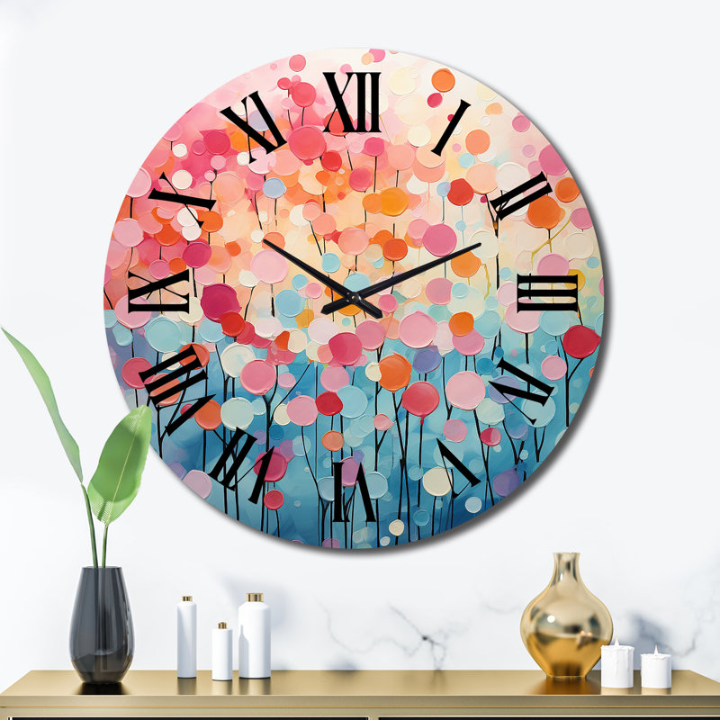 Daesha - Horloge murale paysage abstrait, Très grand