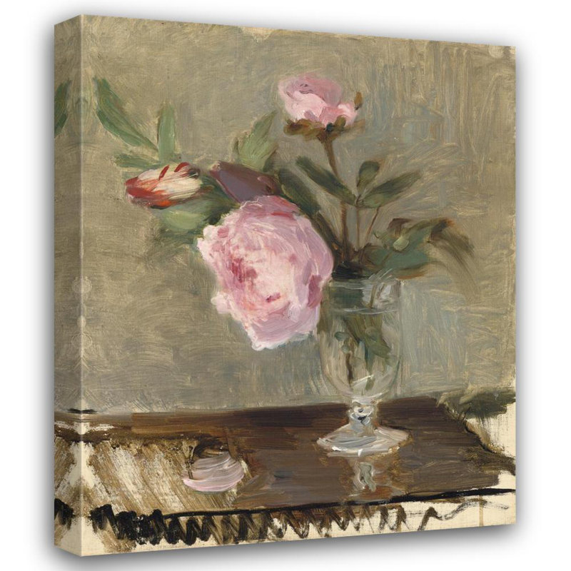 "Pivoines" par Berthe Morisot - Toile tendue avec châssis, H 24 po x l 17 po
