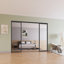 Cloisons 4 pièces en verre transparent - Portes coulissantes - Portes de placard-55388128-55388123
