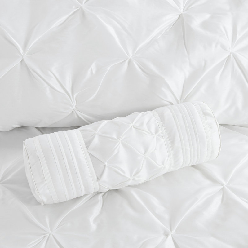 Édredon 7 pièces très grand - blanc contient 1 édredon, 2 taies décoratives, 3 coussins décoratifs, jupe de lit, entretien facile, élégance lavable