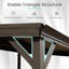 Pergola mural de 8 pi x 8 pi, abri de jardin mural avec système de drainage intégré, toit en acier galvanisé, abri de patio à toit rigide pour terrasse, porche, cour et plus, brun-134587332