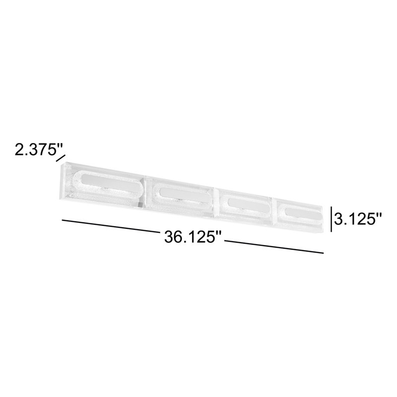 4 - Light Dimmable LED Vanity Light, Polished Nickel
