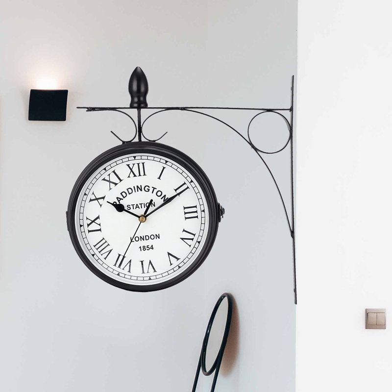 Wall Hanging Double-Sided Waterproof Clock 8'' Round
