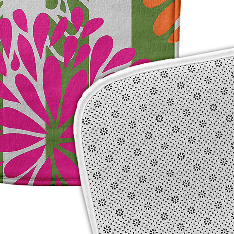 Tapis de bain Flora and Fauna, L 21 po x L 34 po, Rose