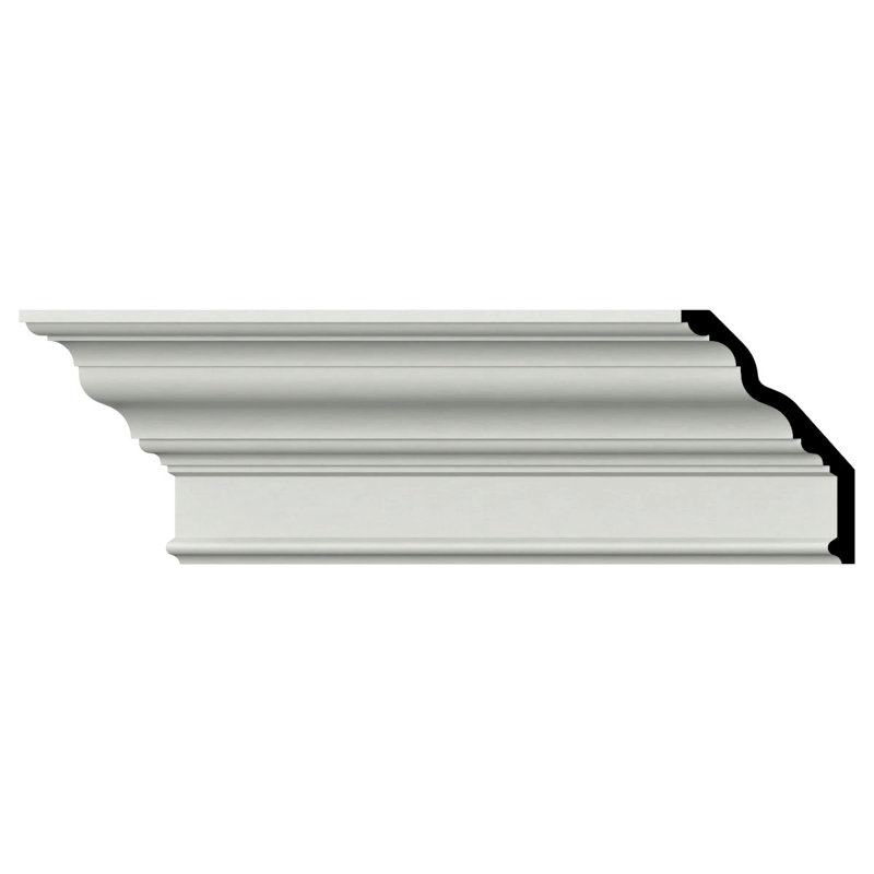 Endurathane Lincoln Crown Moulding, 7 1/8"H x 4 7/8"P x 8 5/8"F x 96"L, Factory Primed