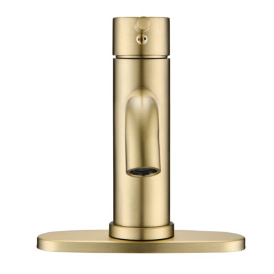 Brushed Gold Stainless Steel 1 & 3 - Hole Single Handle Bathroom Faucet, 6.41" High Waterfall Spout, Aerated 1.2Gpm, Spot Quality Universal Faucet With Tool Setup, 1.2Gpm Flow, Mixing