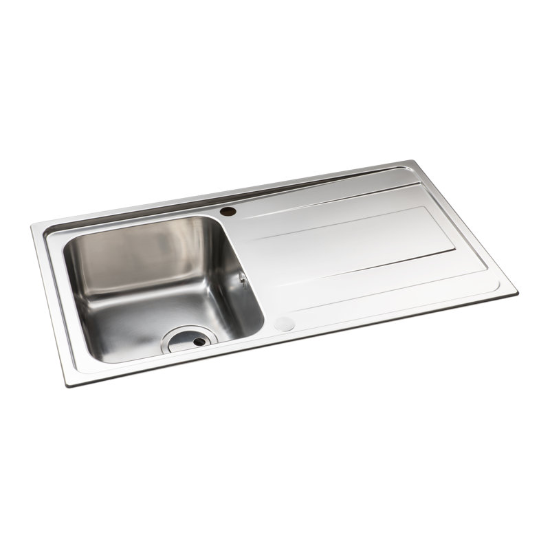 Abode Designs Ixis 500mm W Single Bowl Stainless Steel Kitchen Sink with 2 Faucet Holes