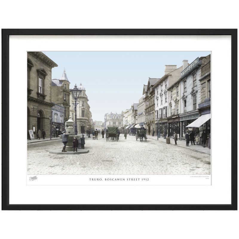 Truro, Boscawen Street 1912 by Francis Frith - Single Picture Frame Print, 60cm H x 80cm W x 2.3cm D