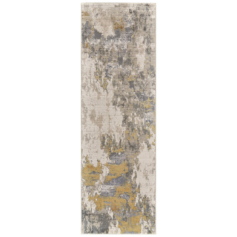 Annya Abstract Jute Ivory/Yellow/Gold Area Rug