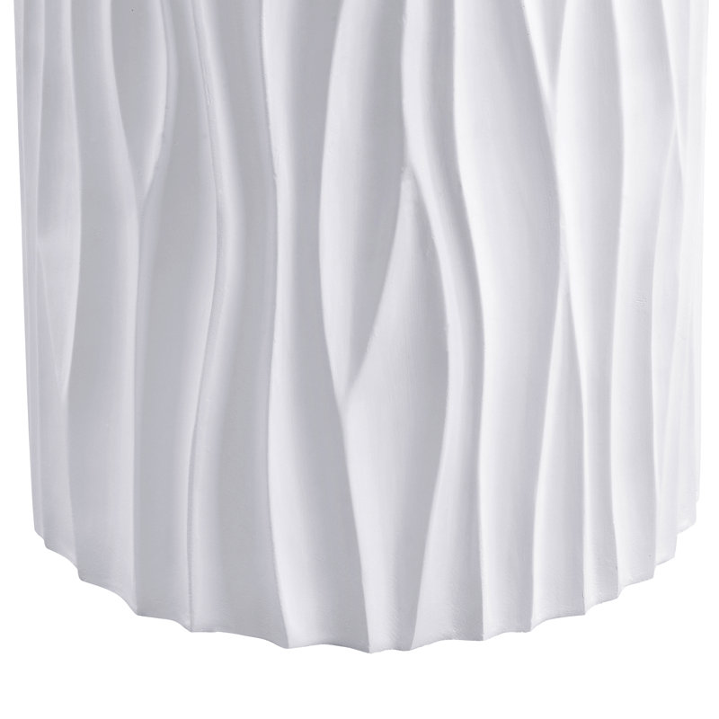 Modern Outdoor Coffee Table with Wavy Fluted Design