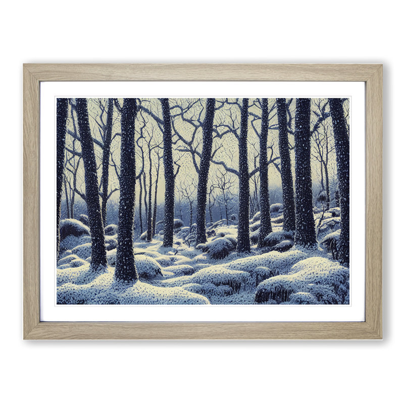Charismatic Winter Forest - Framed Print, 25cm H x 34cm W x 2cm D, Oak