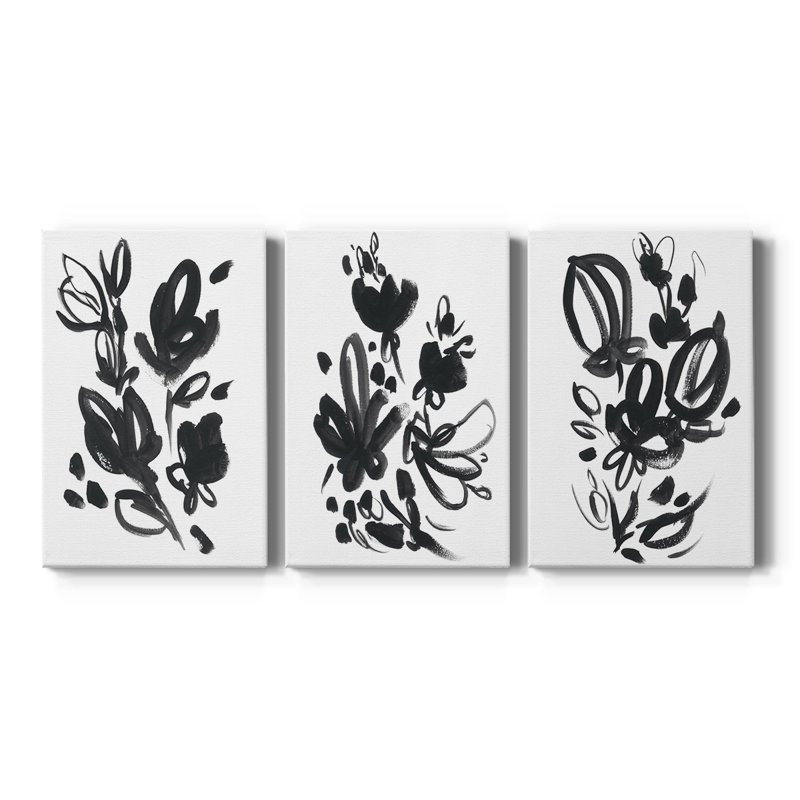 Cameo Bloom I - Toile tendue avec châssis sur mesure - 3 pièces, H 12 po x l 24 po