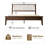 Yuma Queen Size Bed Frame with Headboard & Footboard, Solid Wood Platform Bed, 12 Sturdy Slatted Base with Metal Legs, Anti-Noise & Slip-Free, Walnut Finish-113272506-113272507