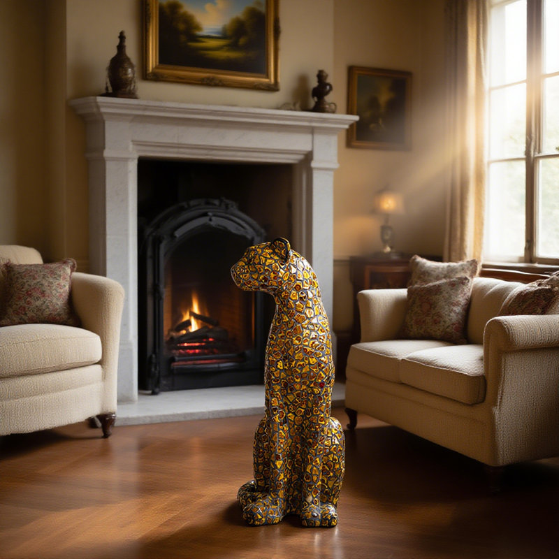 Handmade Mosaic Leopard Floor Decor