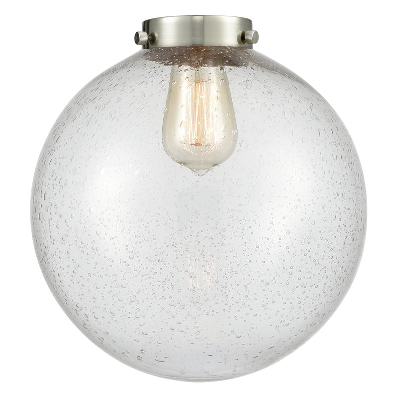 Nouveau - Mini-luminaire suspendu à tige 1 lumière 10 po Alfonsa - ampoule non incluse, Chrome poli, Grainé