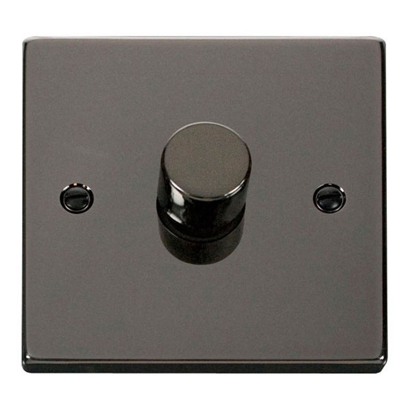 Black Nickel 1 Gang 2 Way LED 100W Trailing Edge Dimmer Light Switch