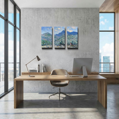« Valle Buona, près de Bordighera » par Claude Monet, décoration murale triptyque, 36" x 24"