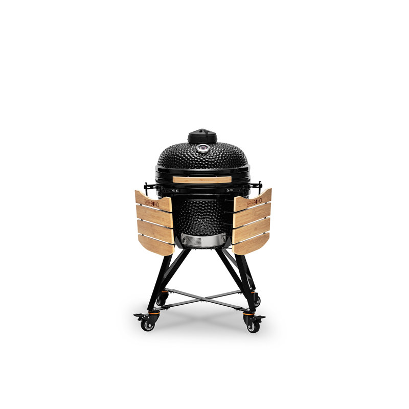 Kamado Bono 23.3cm W Wood Pellet Grill, Black