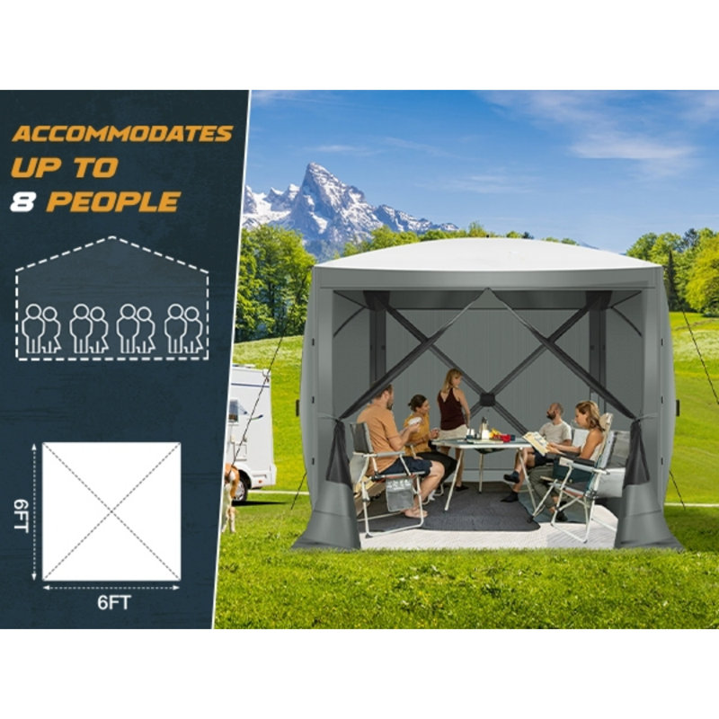 6'x6' Instant Pop-Up Gazebo Canopy , Gray