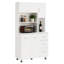 Armoire de cuisine avec portes, tablettes, organisateur de rangement autoportant blanc pour la nourriture, la vaisselle, les appareils électroménagers, la salle à manger, la buanderie, la buanderie