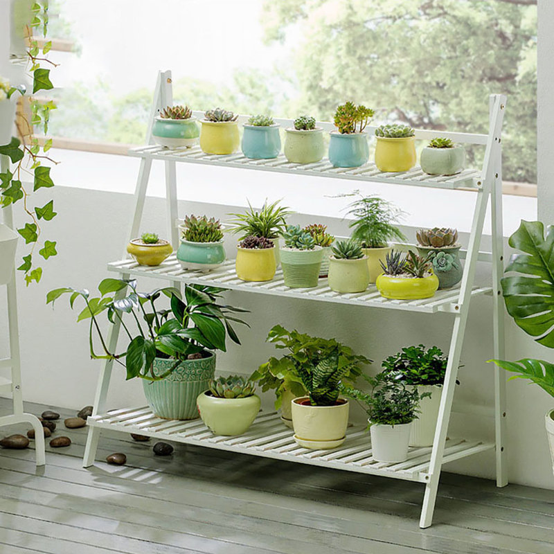 Bojorquez Multi-Tiered Plant Stand, White
