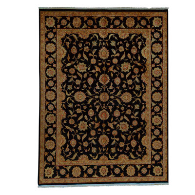 Tapis noir / brun noué à la main