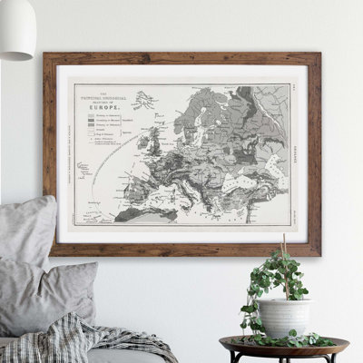 Vintage Map of Europe - Framed Print