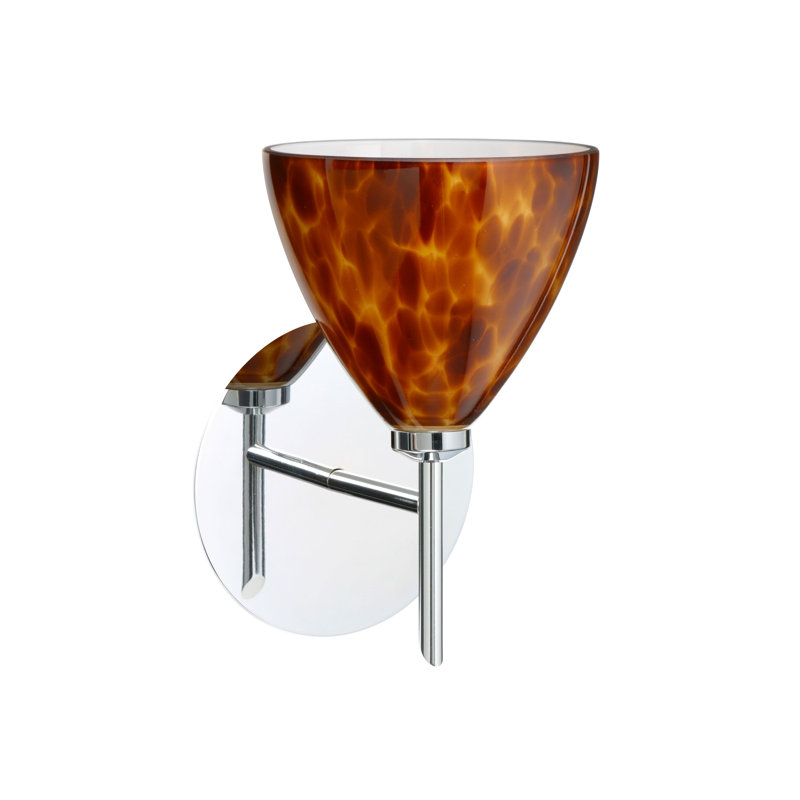 Mia Armed Sconce, Amber Cloud, Chrome, Incandescent