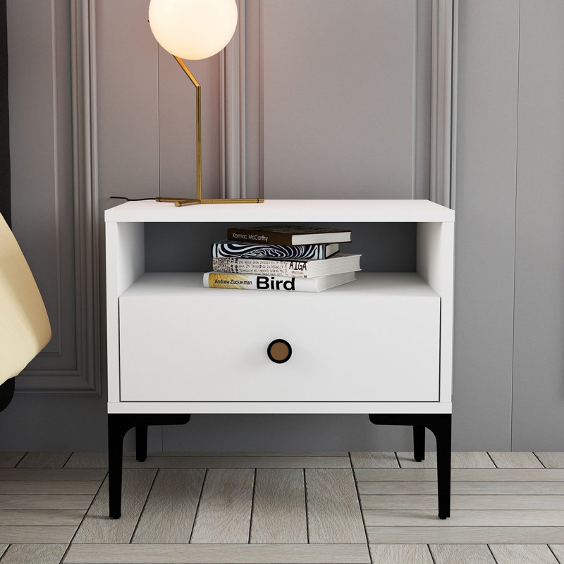 Table de chevet Paucker, Blanc