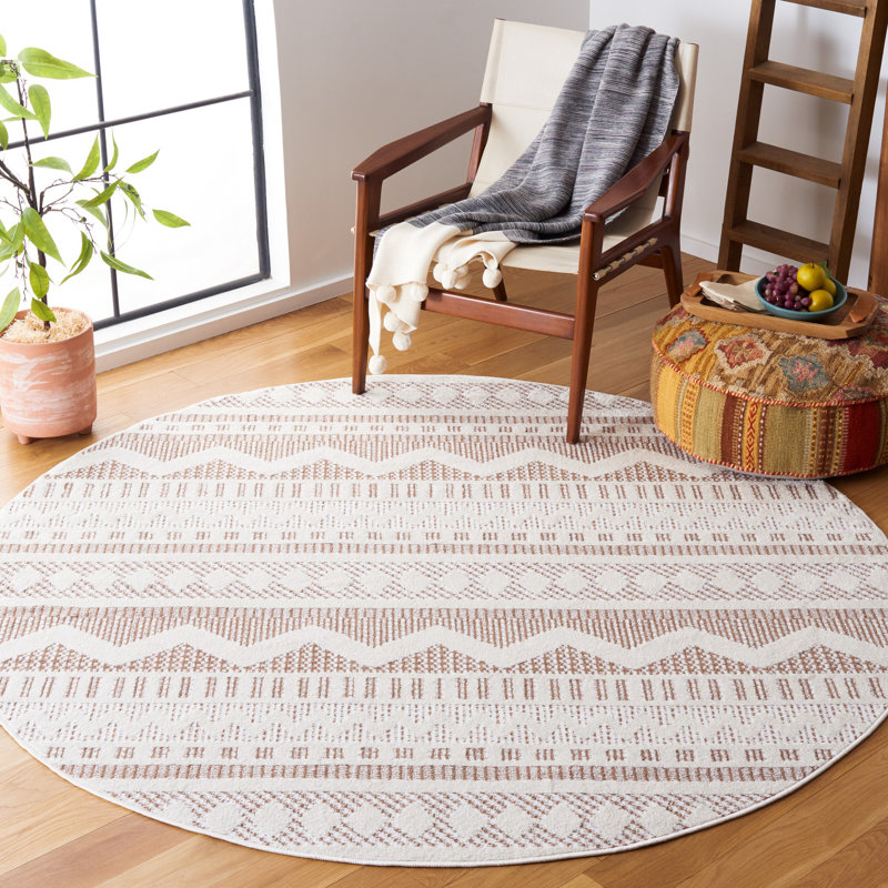 Tapis géométrique Delmontez Performance, Rond 6 pi 7 po