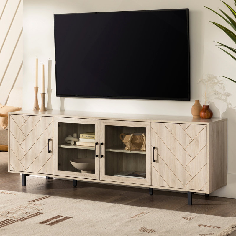 Meuble télé 70 po Modern Modern Scandinavian, Marron clair