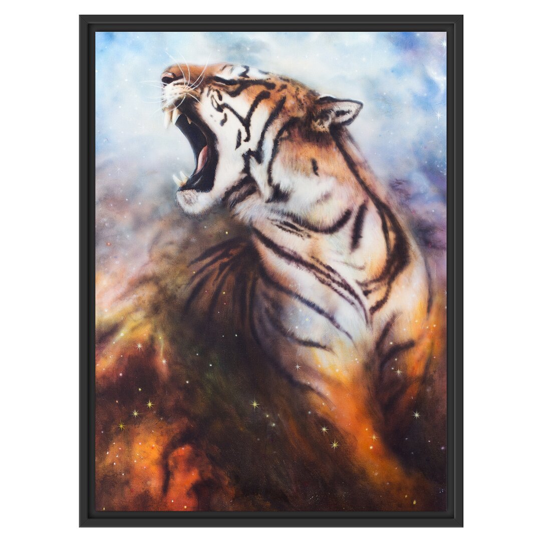 Gerahmtes Wandbild GemÃ¤lde eines Tigers