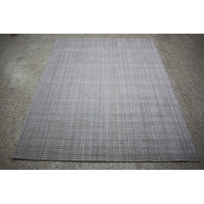 Area Rug | Dark Beige Wool & Bamboo Silk Handloom Rug