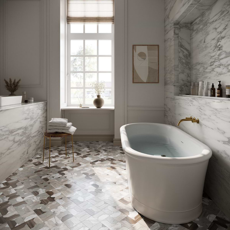 Isobel Tuscany Multicolor Polished Marble Luxury Mosaic Tile, Russet