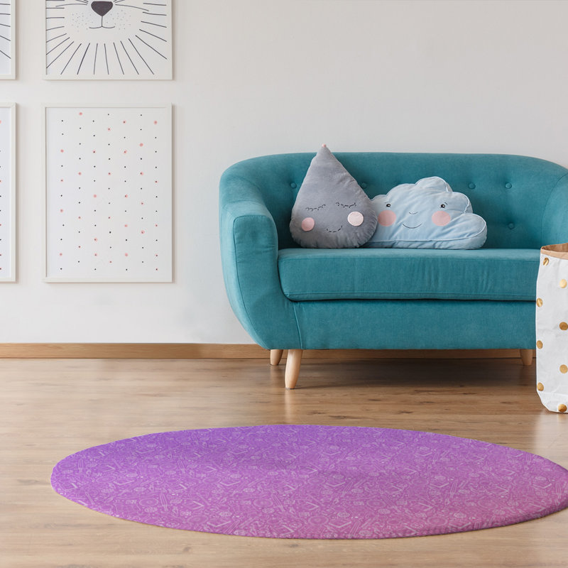 Tapis zone mauve reg patterns dégradé, Rond 5 pi