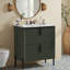 Meuble-lavabo autoportant de 30 po avec lavabo en céramique et 2 tiroirs à fermeture en douceur-983176671