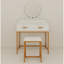 Ensemble de coiffeuse avec miroir et tabouret - coiffeuse de maquillage avec tiroirs de rangement et organisateur, blanc et doré, conception peu encombrante pour les petites chambres