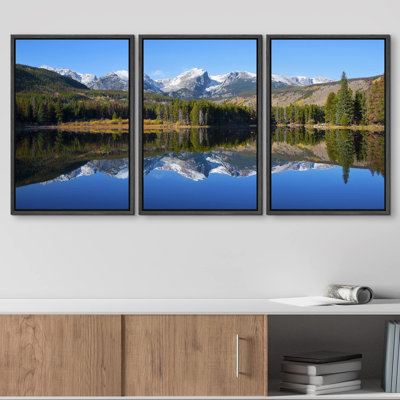 «Nature Landscape Sprague Lake Rocky Mountain», ensemble de 3 reproductions de photos