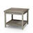 Sleek Eucalyptus 2-Shelf Outdoor Side Table
