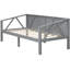 Lit de jour simple gris avec un design moderne et élégant, double usage comme lit, pieds en pin massif et rangement sous le lit. 79,5 po x 42,3 po, 34,7 po, lattes incluses, multi-fonctions, pratique sous le lit-1755227199-1755227196