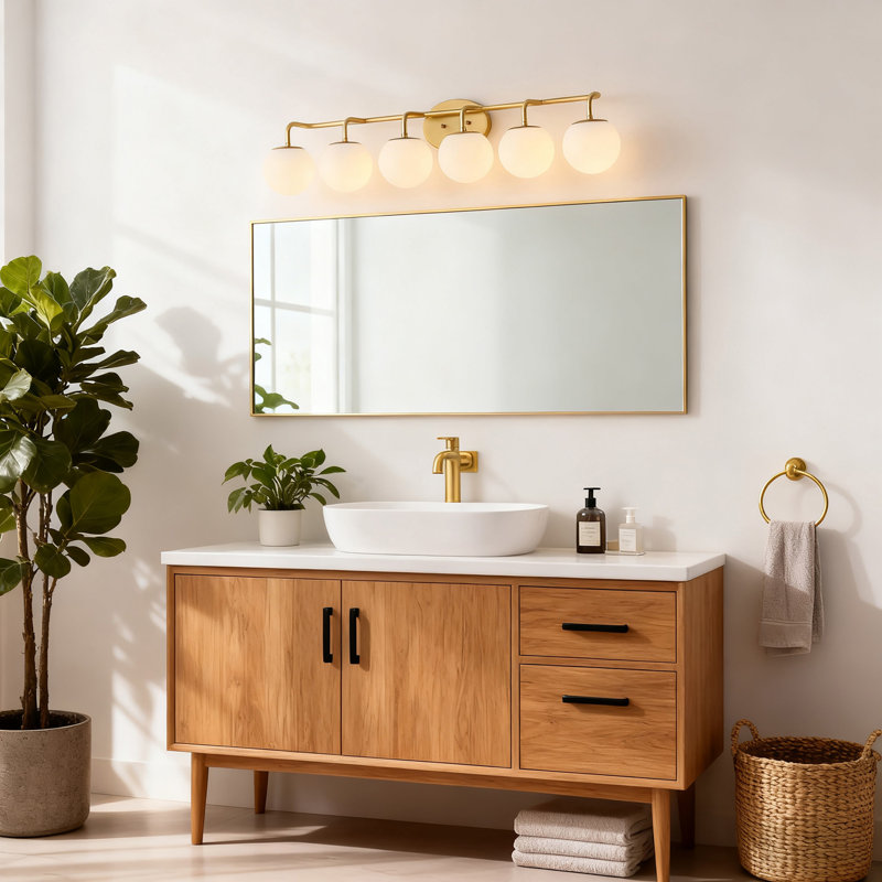 Coiffeuse Sommers Louis, Laiton doré, Six lumières
