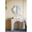 Console arquée 32,3 x 14,2 x 29,9 po moderne avec faux fini travertin beige