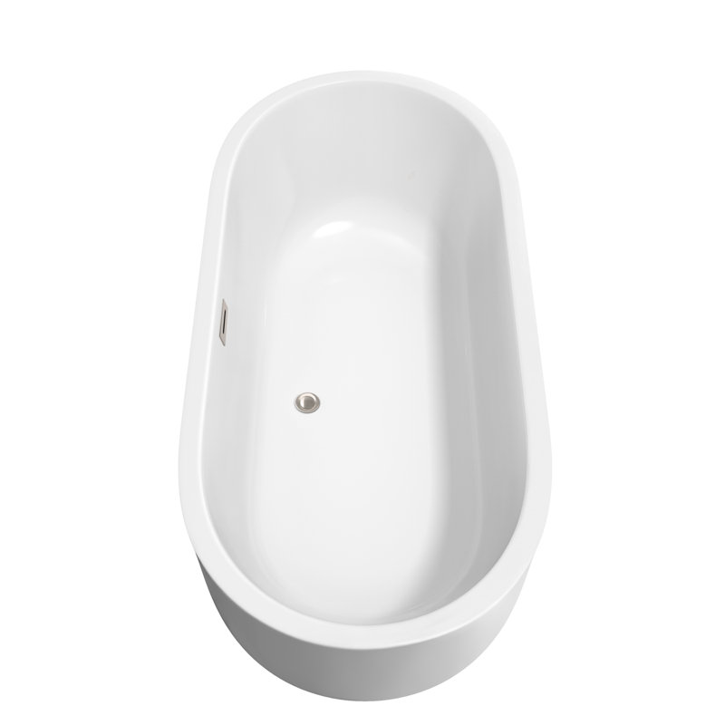 Juliette 67'' x 31.5'' Soaking Acrylic Bathtub, Brushed Nickel