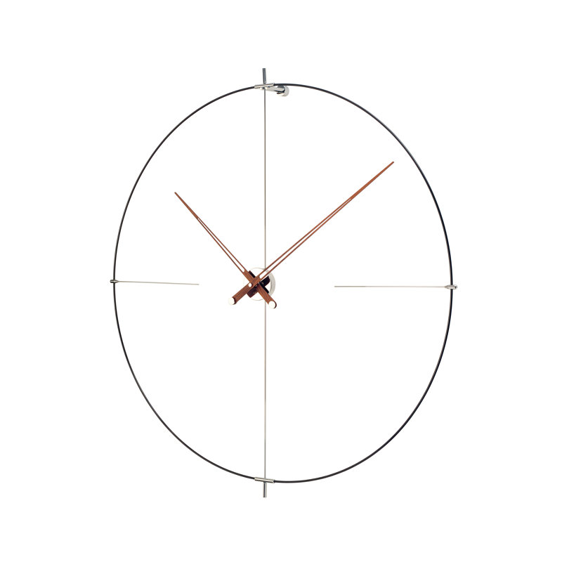 Bilbao Metal Analog Wall Clock, Black/Walnut