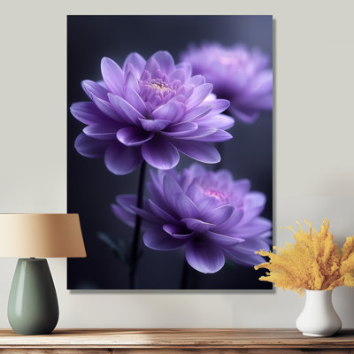 Purple Grey Ethereal Emblem Mums I - Mums Wall Art Living Room