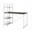 Bureau de travail avec bibliothèque moderne réversible de 47 po | Brun + blanc | Bois aggloméré + métal