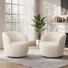 Fauteuil d'appoint pivotant en tonneau de 27,5 po de largeur et chenille moderne avec dossier ergonomique
